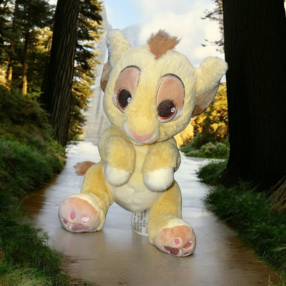 Disney Parks Simba Plush Lion King Baby Cub Stuffed Animal Embroidered 9" Gift